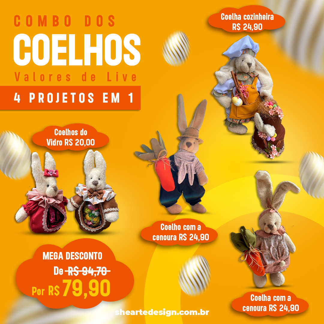 Combo 4 Projetos de Páscoa