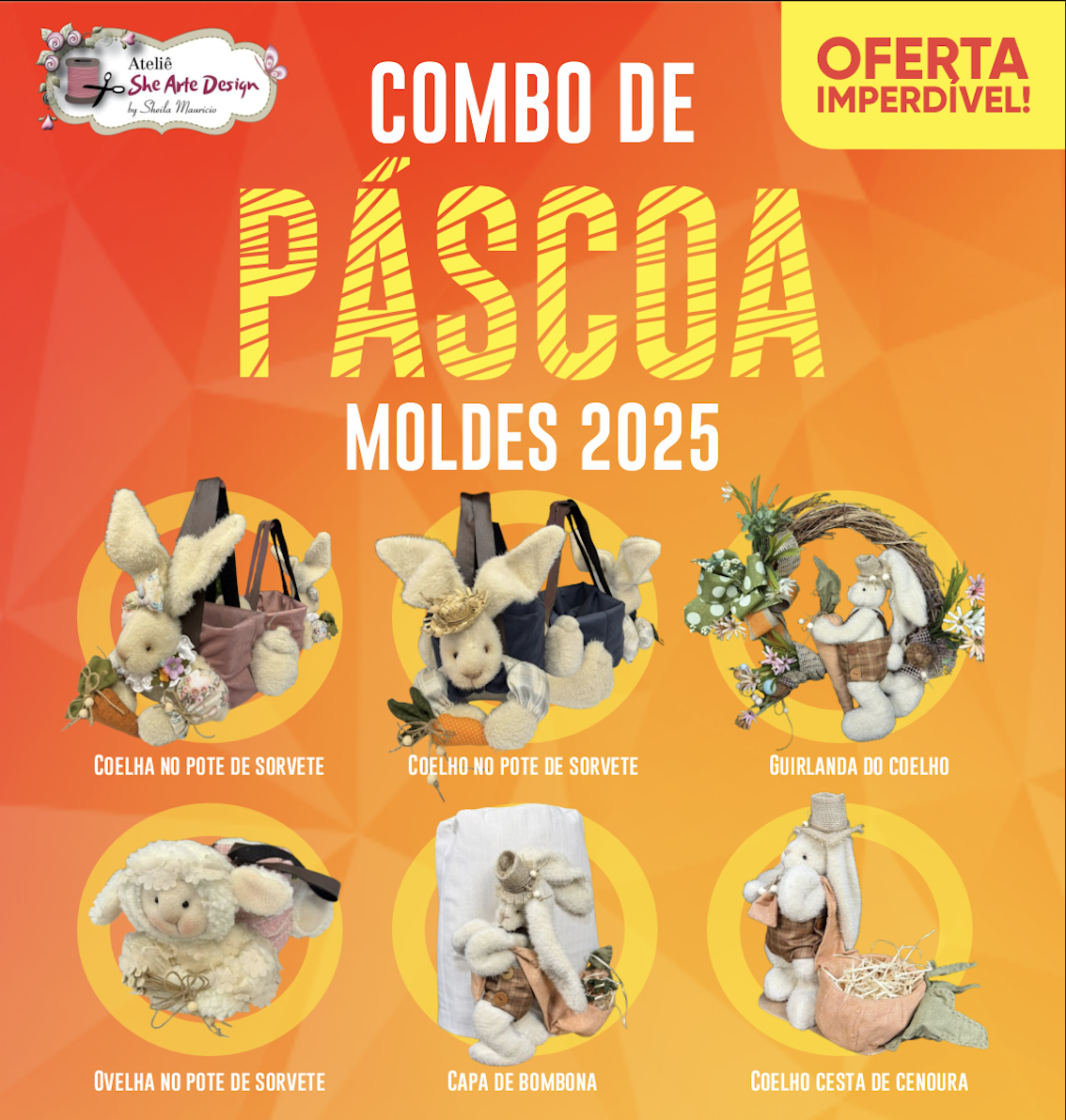 Combo Moldes de Páscoa 2025